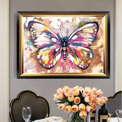 Digital Oil Painting Colorful Butterfl Painting Paint Acrylic Handmade Adult Children Gift Wall Decoration by Digital Art