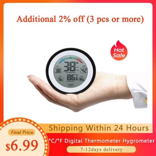 °C/°F Digital Thermometer Hygrometer Temperature Humidity Meter Max Min Value Trend Display