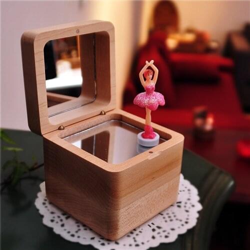Ballet Dancer Wood Music Box Castle In The Sky Happy Birthday Musical Boxes Mechanism Gifts For Girlfriend Baby Christmas Gift