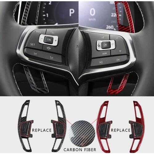 For Volkswagen VW Golf 7 MK7 GTI R GTE GTD Polo GTI Scirocco 2014-2019 3K Carbon Fiber Car Steering Wheel Shift Paddle Accessory