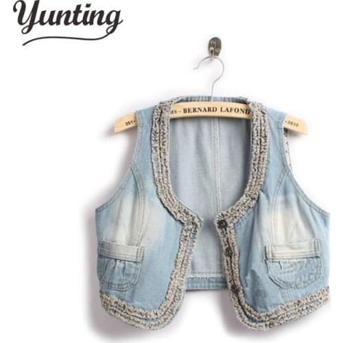 Womens Retro Washed Sleeveless Personalized Cardigan Jeans Denim Vest Waistcoat Coat Jacket,free Size