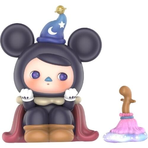 Pucky × Mickey Mouse Action Figure Toys 14cm Lovely Magician Mickey Pucky Collection Doll Toys Cute Gifts for Kids Girls