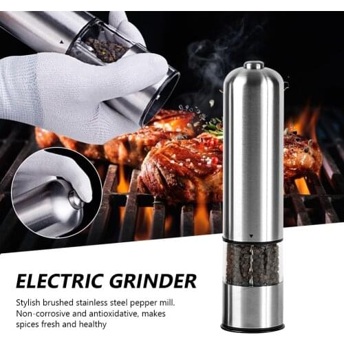 2 In 1 Adjustable Electric Salt And Pepper Mill Grinder Spice Mill Grinder Kitchen Mortar For Grinding Electromotor Grinder