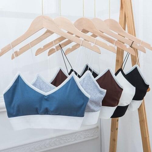 Ice Silk Sexy Hollow Design Contrast Color Sling With Seamless Shoulder Strap Chest Pad Sports Bra