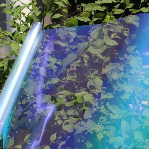 SUNICE 4Rolls Window Film 80% VLT Self-Adhesive Chameleon Blue Glass Tinting UV Protector Solar Heat Control Sun Block Stickers