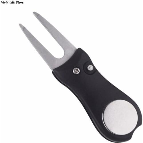 Golf Ball Divot Tool Golf Pitch Fork Putting Green Repair Kit Golfer Training Accessories Pitch Groove Cleaner
