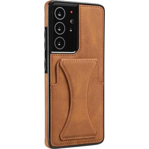 A42 A32 A12 A72 A52 A71 A51 A21S Leather phone Case for Samsung S21 S20 S10 Plus S21 Ultra Note 20 Ultra Card slot Stand Cover