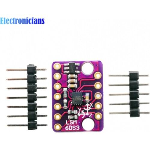 LSM6DS3 GY-LSM6DS3 SPI IIC I2C Gyro Sensor Module 6 Degrees of Freedom Breakout Transmission 8kb FIFO Buffer 1.71V to 5V 1.6 kHz