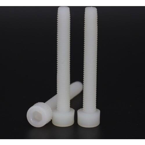 M3*12 M3x12 M3*15 M3x15 M3*20 M3x20 M3*25 M3x25 White Nylon Plastic Insulation knurling Cap Hex Hexagon Socket Allen Head Screw