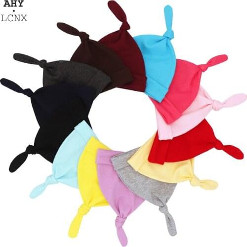 Wholesale Newborn Baby Hat Cute Boys Girls Caps Infant Cotton Knot Sleep Hats Children Beanies bonnet babies Photography Props