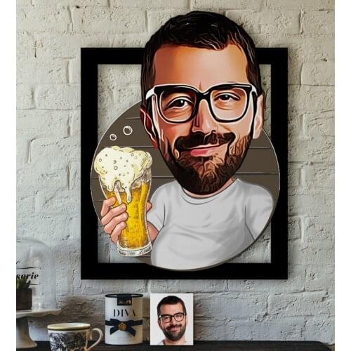 Personalized Mr Caricature OF 3D Wood Tablo-5 Reliable Quality Custom Design Funny Fun Home Dekarasyon The gift coolest