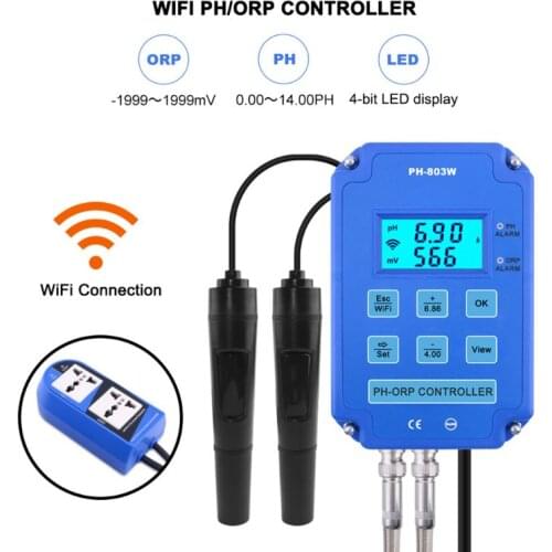 PH-803W 2-in-1 PH ORP Redox Controller Wifi Output Power Relay Monitor Water Quality Tester For Laboratories Analysis Aquarium