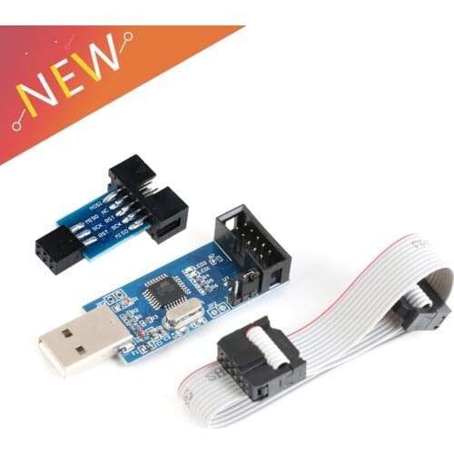 10Pin To 6 Pin Adapter Board + USBASP USBISP AVR Programmer USB ATMEGA8 ATMEGA128 ATtiny/CAN/PWM 10Pin Wire Module DIY