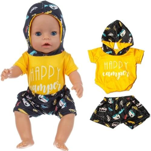 Yellow Suit For born baby 43cm Doll Clothes Doll Accessories For 17inch Baby Doll