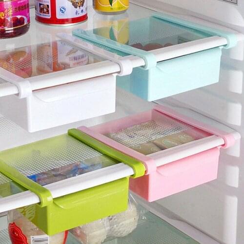 Rectangle Refrigerator Storage Box Hanging Drawer Dividers Separator Layer Storage Basket Food Classification Shelf