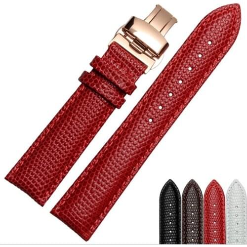 Lizard Pattern Genuine Leather 12 14 16 18 20 MM Watche Band Strap Belt Watchband Folding Clasp / Buckle Watchband +Tool