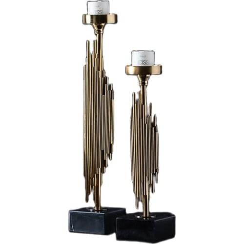 Luxury Metal Candlestick Marble Nordic Gold Candlestick Candle Dinner Household Dining Table Wedding Centerpiece Gift Ideas