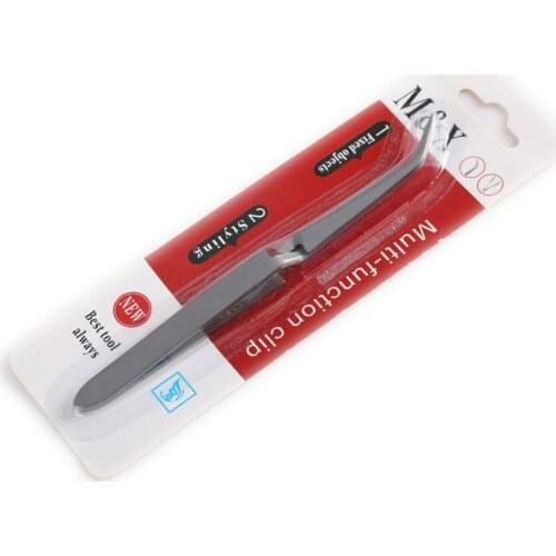 1pc Nail Art Tweezers Stainless Steel Cross Action Tweezers Multifunctional Shaped Nail Clip Manicure Curve Nipper Nail Tools