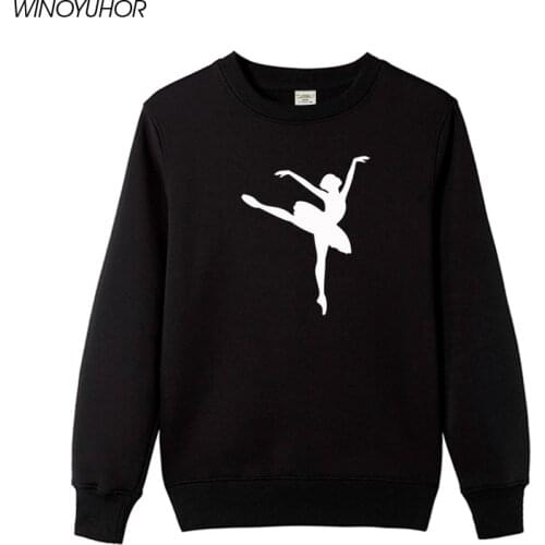 2020 New Winter Women Hoodies Ballet Dancer Printed Sweatshirts Casual Novelty Ballerina Pullover Tops Female Tracksuits