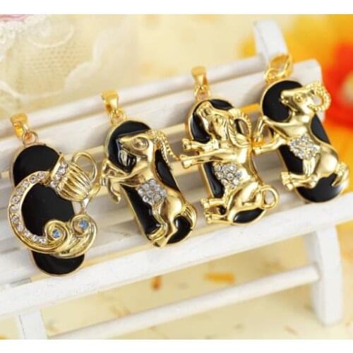 HOT Luxury Jewelry 12 Constellations 2.0 16GB 32GB 64GB Pendrive USB Flash Drive 1TB 2TB Gift Necklace USB Stick Key Gift