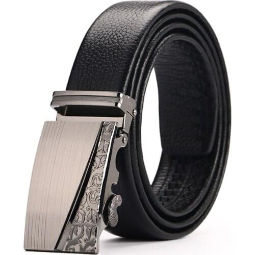 High Quality Men Genuine Leather Belt For Mens Automatic Buckle Belts Fashion Designer Luxury Brand Male Waist Strap