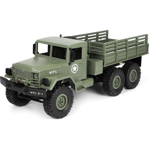 WPL B-16R 1/16 Remote Control Military Truck 6 Wheel Drive Off-road RC Car Model Climbing Car DIY Toy Gift for Boy