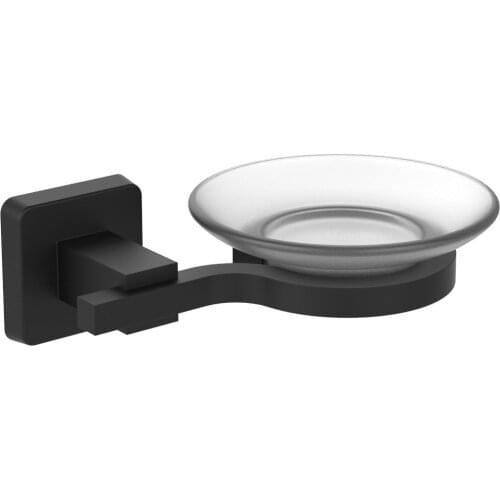 Yale Matte Black Glass Soap Dish