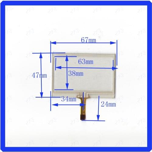 ZhiYuSun KTT-0032-LSE 67*47mm 4lines navigation resistive touch screen display KTT0032 on the outside flat screen 67*47