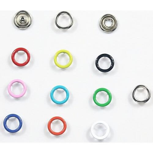 10sets(4pcs 1set) Colored Metal Prong Snap Buttons Press Studs Fasteners Baby Romper Buckle Button for Clothing Sewing 9.5mm