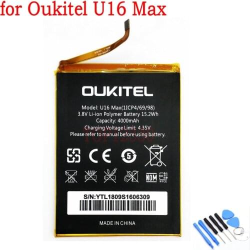 100% NEW Original 3000mAh battery for Oukitel U16 Max U16MAX Mobile Phone