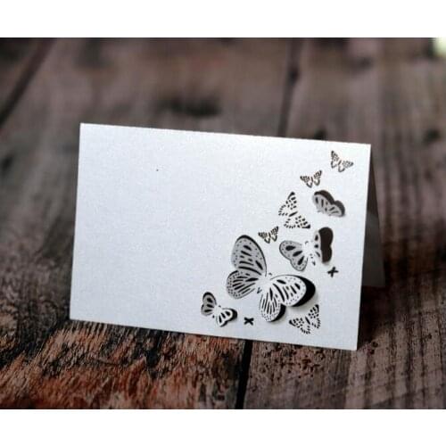 100PCS/LOT Laser Cut Butterfly High Quality Table Name Card Wedding Birthday Christmas Party Decoration