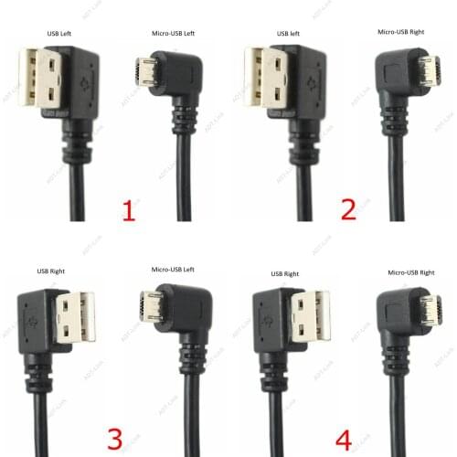 25CM short 90 Degree Left Right Angled USB 2.0 A male to Micro USB B Male Cable Right Left Angle Data Sync and Charge Extender