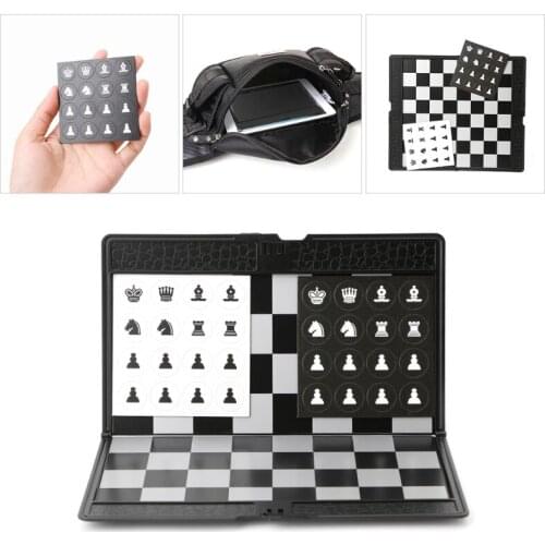 270C Pocket Folding Magnetic International Chess Set Board Checkers Traveler Plane