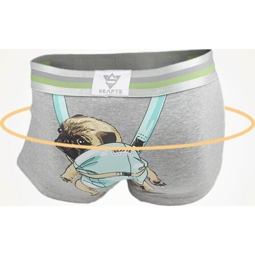 3 Pcs Men’ s Panties Sexy Underwear Cotton Dog Print Male Fashion Men Boxer Shorts Low Waist Breathable Underpants 2021 New