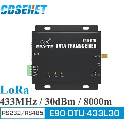 E90-DTU-433L30 Wireless Transceiver LoRa RS232 RS485 433MHz 1W Long Range 8km PLC Transceiver Receiver Radio Modem 433 MHz LoRa