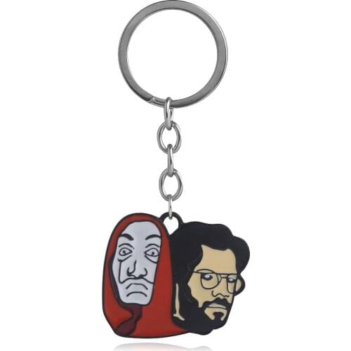 TV Series La casa de papel House of Paper Money Heist El Profesor Alloy Key Chains Keychain Key Chain Pendant Necklace Chain