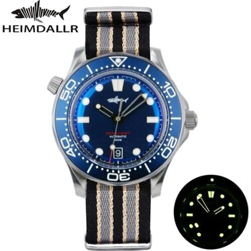 HEIMDALLR Watch NTTD Dive Watches 20Bar Titanium Automatic Watch Sea Ghost NH35 Self-Wind Mechanical C3 Luminous Dial Wristwatch