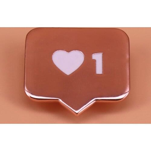 Instagram enamel pin notification 1 like brooch speech bubble badge personalised text message pins cute chat jewelry funny gift