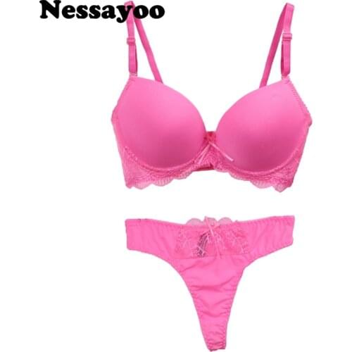 Set Lingerie Luxury Lace Embroidery Push Up Bra and Pants Set 36B 38B 40B 42B VS Secret Brand Women Bra Brief Sets Lace sexy bra