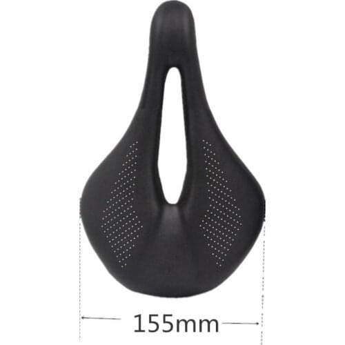 Short Nose Carbon Fiber Saddle Bicycle Seat Road MTB Mountain Bike Cushion Pad PU Leather Comfort Race Cycling Wide Design 155mm