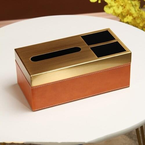 Leather & Metal Toilet Portable Tissue Box Bathroom/Lavatory Removable Organizer Paper Rack/Holder Wedding Gifts Free Shipping