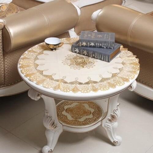 Round Tablecloth Oil-Proof Anti-Scalding Coffee Table Tablecloths Printed High Quality Small Fresh Modern Style Round Tablecloth