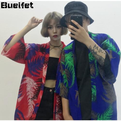 Summer Japanese Streetwear Loose Beach Kimono Cardigan New Haori Samurai Traditional Japanese Retro Yukata Asian Clothes