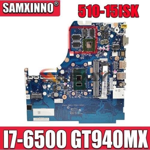 For Lenovo Ideapad 510-15ISK Mianboard Motherboard 80SR CPU I7-6500 GPU:GT940MX 2G RAM:4G NM-A751 100% Test Ok