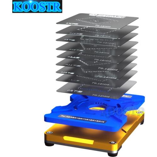 MECHANIC iCPU For iPhone CPU A8 A9 A10 A11 A12 A13 A14 Ram Upper Lower Plant Tin Steel Mesh BGA Reballing Stencil Template