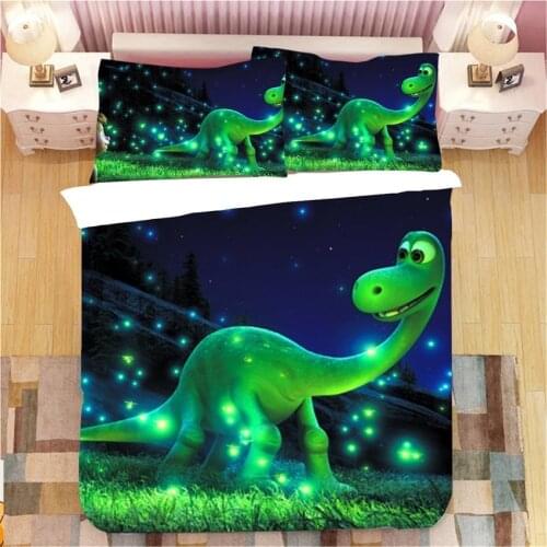 Dinosaur World 3D Printed 2/3pcs Bedding Set Duvet Cover Bed Cover Set Cartoon Design Bedspread Home Textile Kids Boy Bedclothes