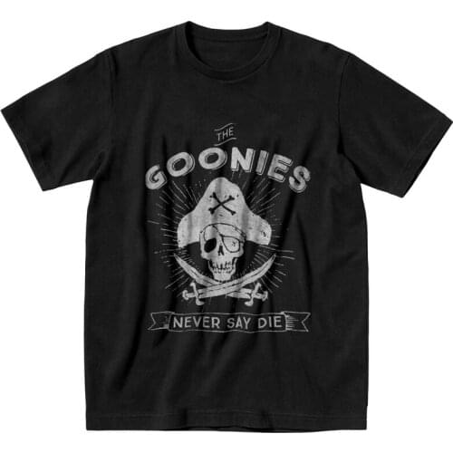 The Goonies Vintage T-shirt Men Graphic T Shirt Short Sleeve Cotton Comedy Film Skull Pirate Tshirt Unique Tees Tops