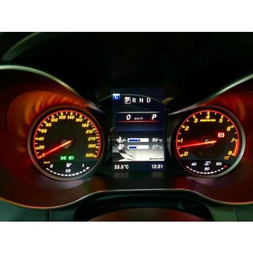 Carbon Fiber Dashboard Facelift Gauge Face 320KM/H For Mercedes C-Class C63 C200L GLC260 Upgrade AMG Gauge Face