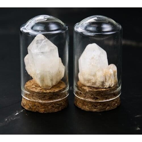 Natural Raw White Crystal Cluster Quartz Healing Crystal Stones Glass Bottle Ornaments Collection Specimens Home Decoration Gift