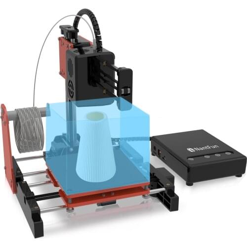US Stock Small 3D Printer with Free Testing PLA Filament, Easy Assembly Fast Heating Low Noise, Size 4"*4"*4",Orange,Blue,Yellow